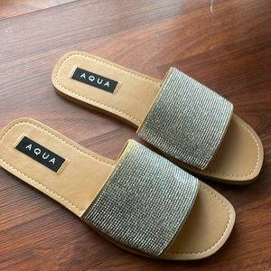 Women’s size 7.5m rhinestone sandals by Aqua